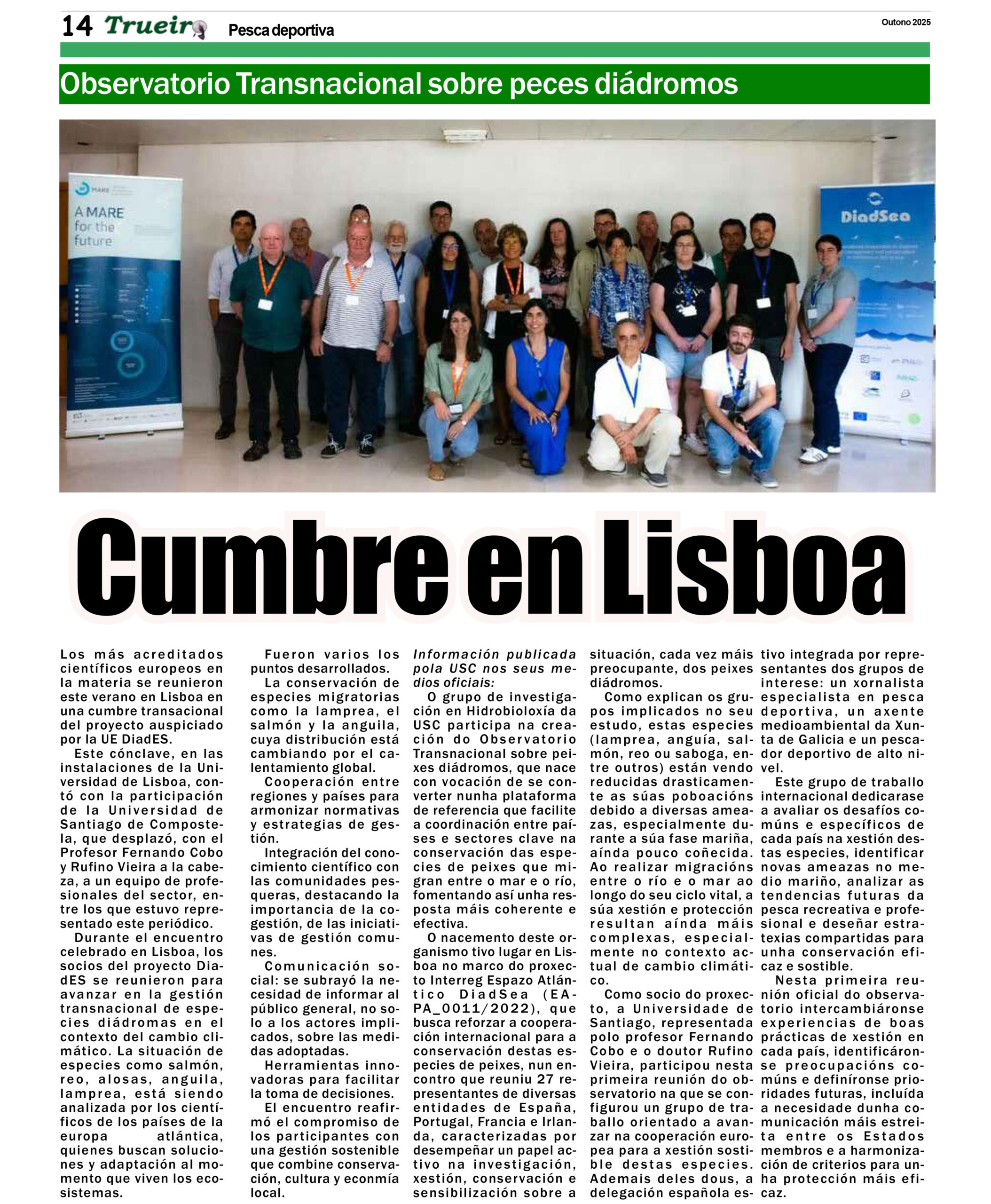 DiadSea's Transnational Observatory for diadromous fishes